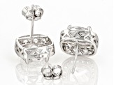 White Cubic Zirconia Platinum Over Sterling Silver Earrings 9.73ctw