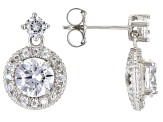White Cubic Zirconia Rhodium Over Sterling Silver Earrings 4.43ctw
