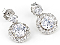thumbnail image 2 of Women's Stainless Steel Cubic Zirconia Silver Stud Earrings - Nickel Free 2 of 5