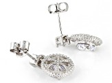 White Cubic Zirconia Rhodium Over Sterling Silver Earrings 4.43ctw