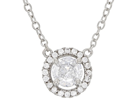 White Cubic Zirconia Platinum Over Sterling Silver Necklace 0.61ctw - DOB875 - Vimarsana News
