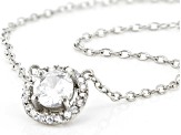 White Cubic Zirconia Platinum Over Sterling Silver Necklace 0.61ctw