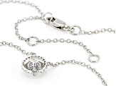 White Cubic Zirconia Platinum Over Sterling Silver Necklace 0.61ctw