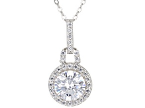 White Cubic Zirconia Platinum Over Sterling Silver Pendant 4.88ctw