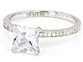 White Cubic Zirconia Platinum Over Sterling Silver Ring 2.85ctw