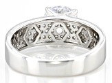 White Cubic Zirconia Rhodium Over Sterling Silver Ring 4.22ctw