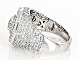 White Cubic Zirconia Rhodium Over Sterling Silver Ring 3.22ctw