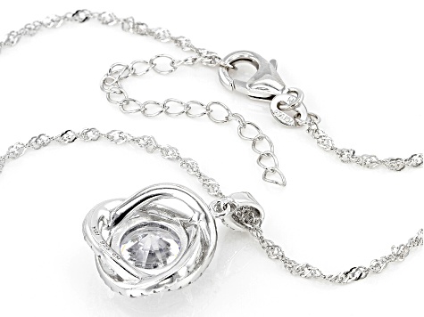 White Cubic Zirconia Rhodium Over Sterling Silver Pendant With Chain 7.78ctw