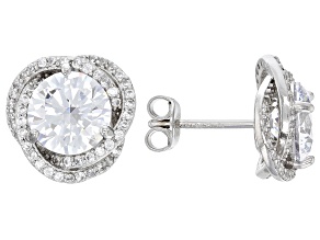 White Cubic Zirconia Rhodium Over Sterling Silver Earrings 7.89ctw