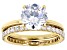 White Cubic Zirconia 18k Yellow Gold Over Sterling Silver Ring Set 6.33ctw