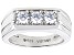 White Cubic Zirconia Platinum Over Sterling Silver Ring 0.75ctw