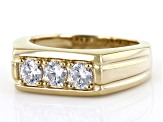 White Cubic Zirconia 18k Yellow Gold Over Sterling Silver Ring 0.75ctw