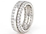White Cubic Zirconia Platinum Over Sterling Silver Band Ring 0.30ctw