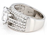 White Cubic Zirconia Platinum Over Sterling Silver Ring 3.70ctw