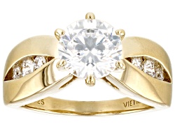 White Cubic Zirconia 18k Yellow Gold Over Sterling Silver Ring 1.95ctw