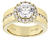 White Cubic Zirconia 18k Yellow Gold Over Sterling Silver Ring 2.62ctw