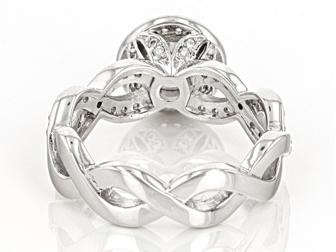 White Cubic Zirconia Platinum Over Sterling Silver Ring 2.10ctw