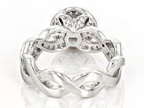 White Cubic Zirconia Platinum Over Sterling Silver Ring 2.10ctw