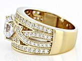 White Cubic Zirconia 18k Yellow Gold Over Sterling Silver Ring 3.11ctw