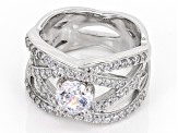 White Cubic Zirconia Platinum Over Sterling Silver Ring 1.95ctw