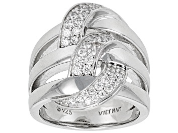 Picture of White Cubic Zirconia Platinum Over Sterling Silver Ring 0.72ctw