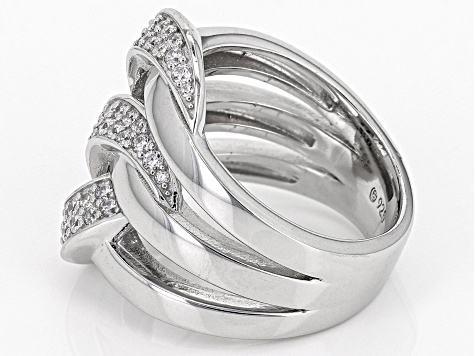 White Cubic Zirconia Platinum Over Sterling Silver Ring 0.72ctw ...