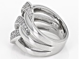 White Cubic Zirconia Platinum Over Sterling Silver Ring 0.72ctw