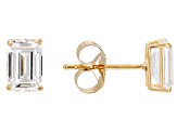 White Cubic Zirconia 14k Yellow Gold Stud Earrings 2.26ctw