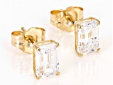 White Cubic Zirconia 14k Yellow Gold Stud Earrings 2.26ctw