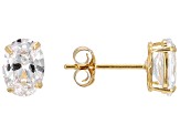 White Cubic Zirconia 14k Yellow Gold Stud Earrings 2.60ctw