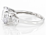White Cubic Zirconia Rhodium Over Sterling Silver Ring 4.56ctw.