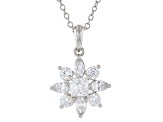 White Cubic Zirconia Rhodium Over Sterling Silver Pendant With Chain 1.93ctw