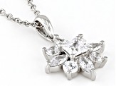 White Cubic Zirconia Rhodium Over Sterling Silver Pendant With Chain 1.93ctw