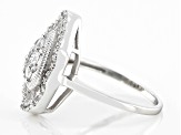 White Cubic Zirconia Rhodium Over Sterling Silver Ring 0.92ctw