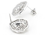 White Cubic Zirconia Rhodium Over Sterling Silver Earrings 1.71ctw