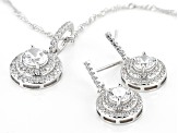 White Cubic Zirconia Rhodium Over Sterling Silver Jewelry Set 2.98ctw