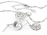 White Cubic Zirconia Rhodium Over Sterling Silver Jewelry Set 2.98ctw