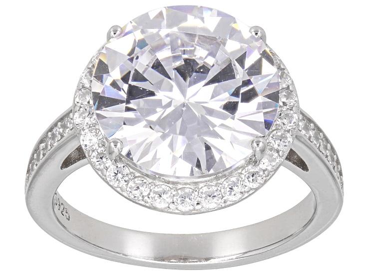 White Cubic Zirconia Platinum Over Sterling Silver Ring 11.02ctw