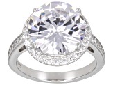 White Cubic Zirconia Platinum Over Sterling Silver Ring 11.02ctw