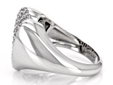 White Cubic Zirconia Platinum Over Sterling Silver Heart Ring 1.01ctw