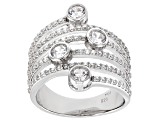 White Cubic Zirconia Rhodium Over Sterling Silver Ring 2.66ctw