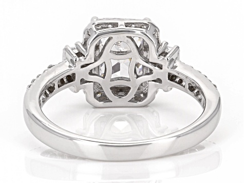 White Cubic Zirconia Rhodium Over Sterling Silver Ring 3.47ctw
