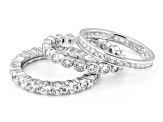 White Cubic Zirconia Rhodium Over Sterling Silver Ring Set 6.76ctw