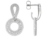 White Cubic Zirconia Rhodium Over Sterling Silver Earrings 3.89ctw