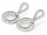 White Cubic Zirconia Rhodium Over Sterling Silver Earrings 3.89ctw