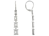 White Cubic Zirconia Platinum Over Sterling Silver Earrings 7.20ctw