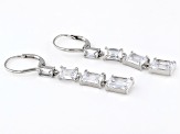 White Cubic Zirconia Platinum Over Sterling Silver Earrings 7.20ctw