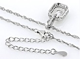 White Cubic Zirconia Platinum Over Sterling Silver Pendant With Chain 0.75ctw