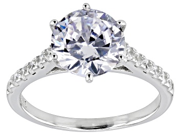 White Cubic Zirconia Platinum Over Sterling Silver Ring 6.00ctw