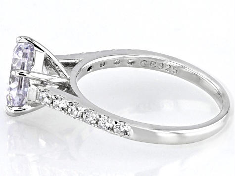 White Cubic Zirconia Platinum Over Sterling Silver Ring 3.06ctw